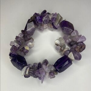 Purple Amethyst Bracelet with Natural Stones